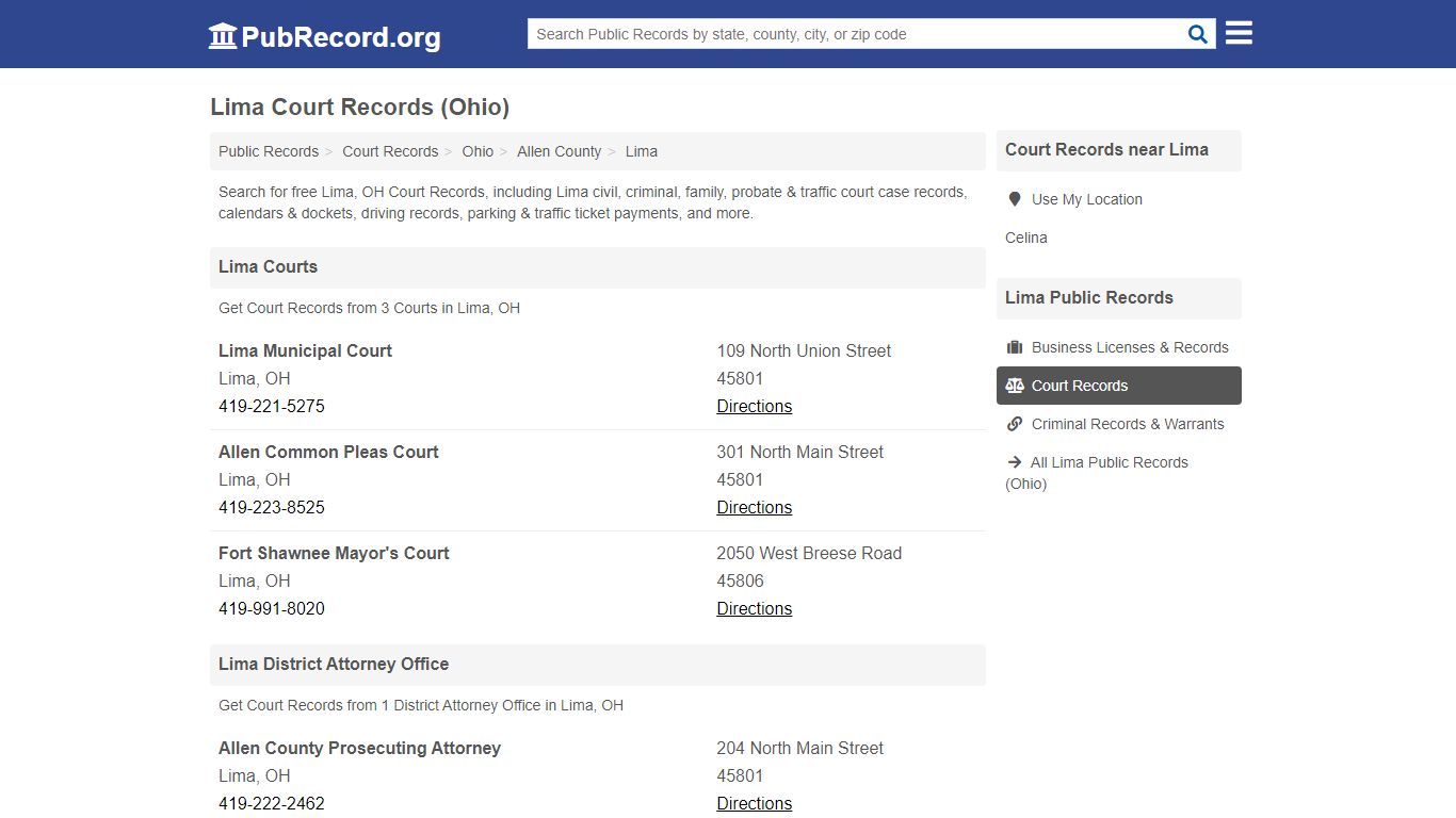 Free Lima Court Records (Ohio Court Records) - PubRecord.org